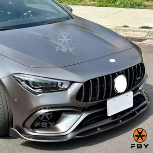 Lèvre avant en fibre de carbone de style W118 FD pour Mercedes-Benz <span class=keywords><strong>CLA</strong></span> 45 W118 C118 X118 2019 + jupes latérales de becquet de lèvre avant en carbone - Product Image 3