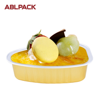 Mini récipient à Dessert jetable de 100ML, tasses de cuisson Triangle en aluminium avec couvercle en plastique