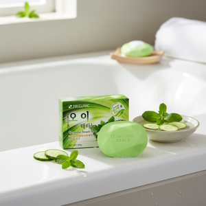Korea Cosmetic 3W CLINIC CUCUMBER BEAUTY <b>SOAP</b> Solid Herbal Olive Oil Antiseptic Whitening Soothing Exfoliating Bath <b>Soap</b> - Product Image 3