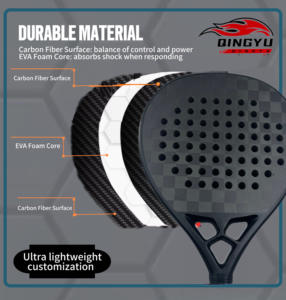 2025 Premium OEM Raquette De <span class=keywords><strong>Tennis</strong></span> Drop Shot Padel Diamant Fibre De Verre Carbone Portable Raquette Fait Polyester Paleta Padel Bracelet - Product Image 4