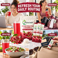 Poudre d'électrolytes végétalienne sans sucre, 6 saveurs de fruits, complément alimentaire, mélange d'hydratation naturelle, boisson électrolytique