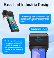 Nuevo Diseño Z93 Terminal POS Android Portátil con Impresión Térmica de 80 mm, 4G, WiFi, Bluetooth, NFC y Escáner de Huellas Dactilares