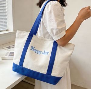 Reusable Eco-Friendly <b>Large</b> Blank <b>Canvas</b> Tote <b>Bags</b> for Grocery Luggage <b>Canvas</b> Tote with Handles - Product Image 1