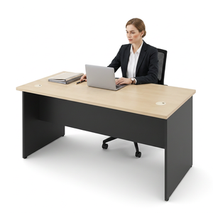 Modern Rectangular Office <b>Desk</b> Wooden Surface Freestanding Ergonomic Design Commercial Furniture Workspace - Product Image 1
