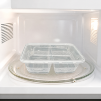 Boîte à lunch ZhiLu moderne, double compartiment, en PP, compatible micro-ondes, sans BPA, étanche, pour préparation de repas, recyclable