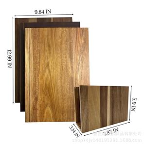 Tsunemi <b>Wooden</b> Cutting Board Set Rectangle Anti-Slip Kitchen Chopping <b>Blocks</b> 3-Piece Thickened For Cooked Food - Product Image 5