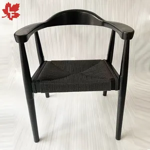 High Quality Rope Solid Wood Dining Room Chairs Modern Restaurant Cafe President Chair Home Furniture Wood Chairs With Braided