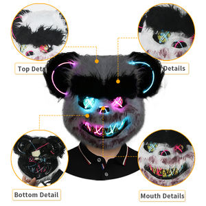 Maschera animale insanguinata a luce colorata personalizzata per feste di pasqua di Halloween <span class=keywords><strong>Horror</strong></span> malvagio per adulti peluche animale maschera integrale - Product Image 2