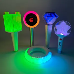 OEM army bomb kpop official APP programmable wireless remote fan light stick cheering hand LED glow stick for Fan's events