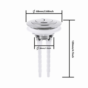 Jielin - Cubierta Universal Cromada para Botón de Inodoro de 38 mm, 48 mm, 58 mm, Kit de Repuesto para Tanque de Doble Descarga, Garantía de 3 Años - Product Image 4