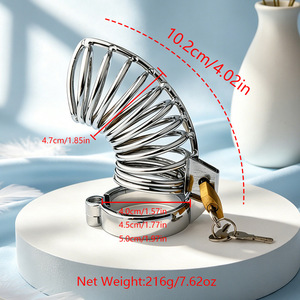 Dispositif de chasteté masculin en acier au manganèse avec anneaux de 40/45/50 mm, cage Cobra en métal, jouets sexuels pour adultes pour hommes - Product Image 1