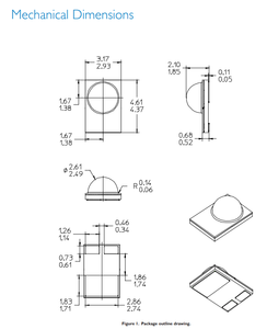 Lumileds LXML-PWC1-0120 LUXEON Série Rebel 4500K - 10000K Puce LED blanche 3V 350mA 120 °   1812 (4532 Métrique) - Product Image 6