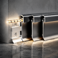 Plinthe lumineuse LED en alliage d'aluminium, matériaux de construction Foshan, accessoires de sol, plinthe LED, éclairage de sol LED