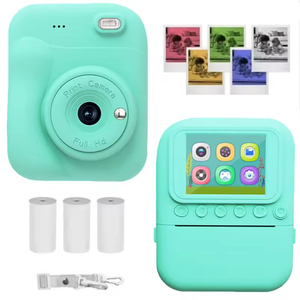 Appareil photo instantané pour enfants, résistant aux chocs, design mignon, écran HD de 2,4 pouces, appareil photo jouet pour enfants pour photos, vidéos, impression d'autocollants, cadeau - Product Image 2
