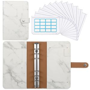 Organisateur de budget A6 avec enveloppes pour argent, classeur à 6 anneaux en marbre pour la gestion budgétaire - Product Image 1