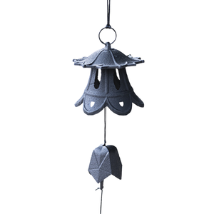 Fábrica Yiduoy vende al por mayor pagodas vintage de hierro fundido al estilo japonés del sur, campanas de viento, artesanías metálicas colgantes para jardín. - Product Image 4