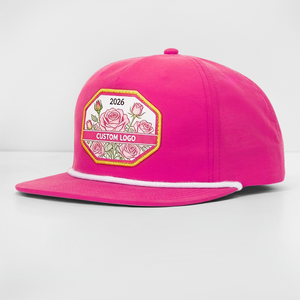 Casquettes Snapback 5 Panneaux Non Structurées avec Logo Brodé Personnalisé, Résistantes à l'Eau, en Gros, Modèle Baseball Rope Ri 256 - Product Image 1