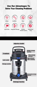 <span class=keywords><strong>Aspirateur</strong></span> industriel robuste BJC1923, haute efficacité, 2000W, pour atelier, chantier de construction - Product Image 2