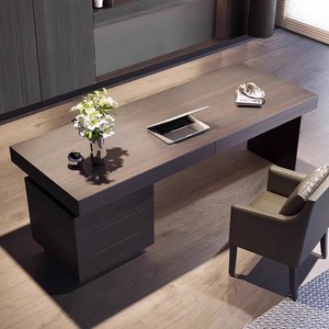 HUN KHÓI phong cách phòng ngủ rắn gỗ máy tính bàn Tích hợp ánh sáng sang trọng thiết kế nhà văn phòng bàn hiện đại đơn giản bàn viết - Product Image 3