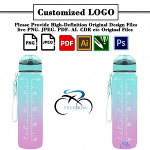Logo Printed Promotion Corporate Activity Business Gift Gradient 32 Oz Plastic Water <b>Bottle</b> With Large Capacity - Product Image 4