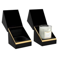 Boîte cadeau rigide à couvercle rabattable de forme spéciale, boîte d'emballage personnalisée pour pot de bougie, boîte en papier de luxe pour bougie parfumée, produit de parfum d'intérieur