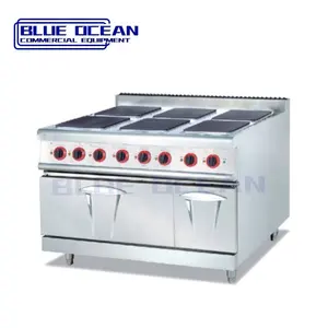 Peralatan dapur komersial persegi panjang tipe 2 4 6 hot plate elektrik hot plate