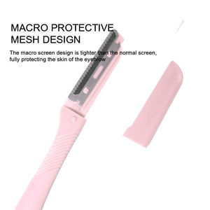 Moda colorido 3 uds/tarjeta de blíster seguridad ojo ceja recortadora de cejas juego de maquinilla de afeitar mejor Manual Mini recortadora de <span class=keywords><strong>pelo</strong></span> de cejas - Product Image 3