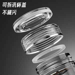 Double Wall Glass Cup Thickened Heat Resistant Octagonal Lid Business Gift Large Capacity Unisex Water Bottle - Product Image 3