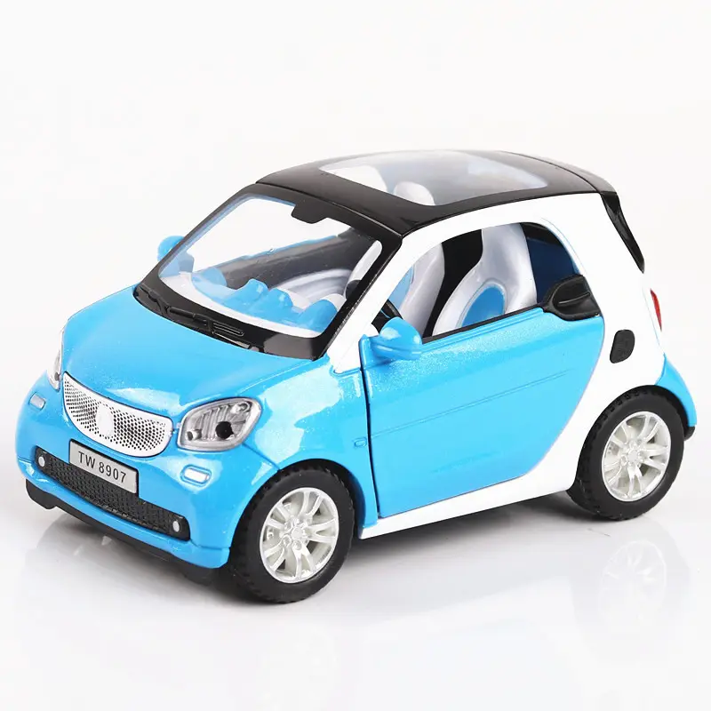 1:24 Diecast Simulation Model Car Open Door Mercedes Benz Smart Alloy Diecast Toy Vehicles Model