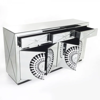 Table d'appoint moderne de luxe, buffet rectangulaire scintillant, élégante table circulaire à manger en cristal pour la maison, l'hôtel et le salon