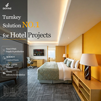 Luxuriöses Hotelzimmer-Möbelset aus Holz, Umweltfreundlich, Maßgefertigt, Modernes King-Queen-Bett, Komplettpaket für Gästezimmer und Apartment-Projekte