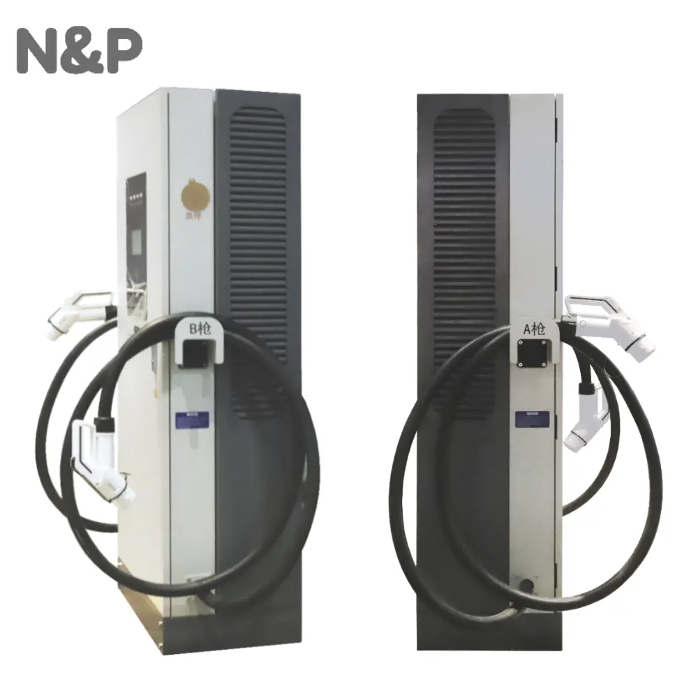 N & P stasiun pengisian daya EV standar tinggi 60KW DC pengisi daya mobil EV stasiun pengisian daya komersial CE