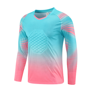 Fabrika doğrudan yüksek kaliteli erkek kaleci futbol formaları özel kulüp logolar takım amblemler özel isimler otomatik kesme - Product Image 2