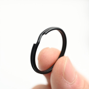 Anelli Portachiavi in Metallo Nero all'Ingrosso, Anelli Piatti Rotondi per Portachiavi, Accessori per Anelli Portachiavi - Product Image 3
