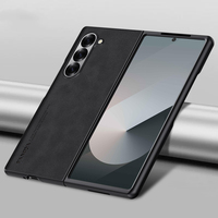 Coque de Téléphone Antichoc en Cuir de Mouton de Luxe pour Z Fold 7/6/5/4 avec Étui Holster Inclus