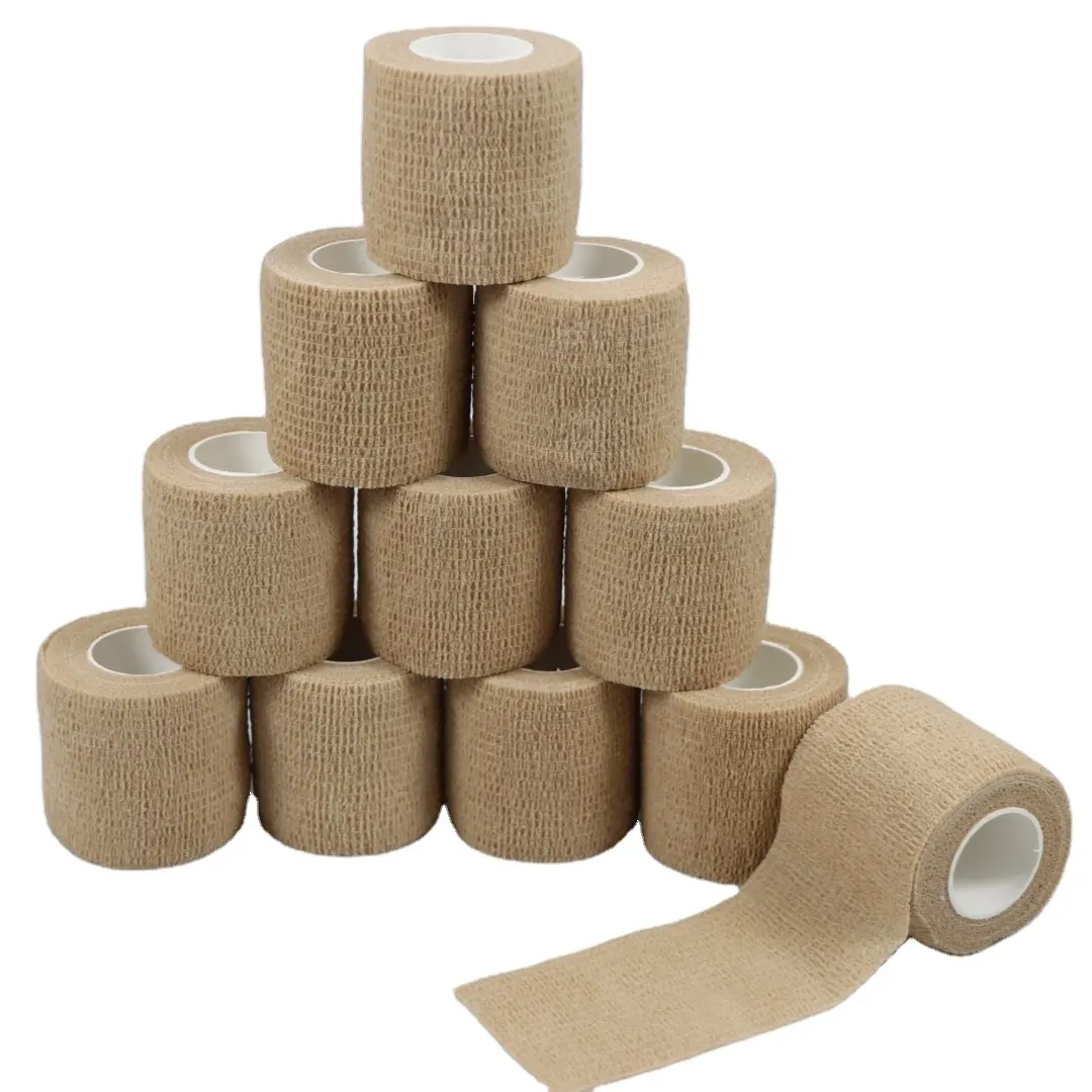 Cohesive Flexible Bandage Cotton Cohesive Bandage sports tape Mixed Color Self Adhesive elastic bandage