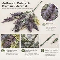 Faux éphémère artificiel à 13 branches, ton froid, style romantique français, pour chambre, table à manger, plante en pot, décoration murale