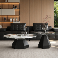 Ensemble de tables basses gigognes rondes modernes italiennes de luxe, tables de salon hautes et basses pour la maison, l'hôtel, l'appartement, personnalisables