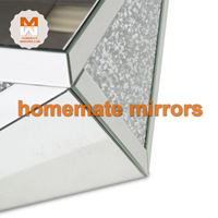 Table basse populaire et compétitive Geo Mirror Box avec faux diamants écrasés