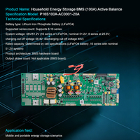 Système de gestion de batterie (BMS) 100A 16S LiFePO4 pour système de stockage d'énergie domestique, compatible solaire, stock UE