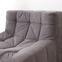 Canapé-lit de loisirs inclinable sans cadre, entièrement rembourré en éponge, capitonné, en tissu microfibre et velours côtelé pour salons, balcons, chambres