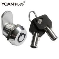 Cylindre de serrure à poussoir tubulaire miniature en alliage de zinc chromé brillant de 12 mm, norme ANSI Grade 2, entraxe de 50 mm, 2 clés