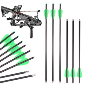 Accmos 화살 석궁 양궁 부속품 ID 4.2mm 순수한 탄소 11 인치 2 fletching 석궁 화살