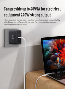 Chargeur rapide GaN 240W à 1 port USB-C (Type-C) avec prise murale CN à 3 broches, compatible PD/PPS, pour <span class=keywords><strong>iPhone</strong></span> <span class=keywords><strong>XR</strong></span>, MacBook, téléphone et ordinateur portable – Meilleures ventes - Product Image 4