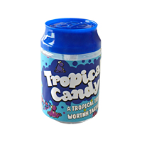 Boîtes en plastique PET imprimées sur mesure de 3,5 g pour sodas, faible MOQ, emballage transparent pour herbes sèches, fleurs, bonbons, avec couvercle à vis