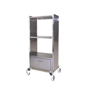 Three-layer stainless steel equipment rack for pet hospitals Mobile medical equipment car Veterinary clinic pet care equipment