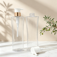 Vente en gros de flacons pompe en plastique givré de 400 ml pour gel douche, lotion cosmétique, shampoing, avec pompe dorée, modèle 76
