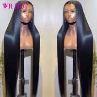 Perruques en cheveux humains vierges vietnamiens de 40 pouces, dentelle frontale en gros, 13x6, lisses, couleur naturelle, dentelle HD, perruque frontale pour femmes noires