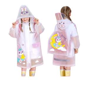 Impermeable para Estudiantes con Cubierta para Mochila, Diseño de Dibujos Animados, Poncho Impermeable para Niños, Ropa de Lluvia para Clima Tormentoso - Product Image 4