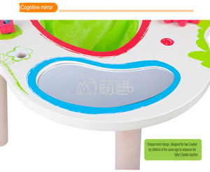 Moetry gỗ Toddler hoạt động chơi Bảng đa chức năng chăm sóc ban ngày trẻ em chơi Bảng với cảm giác gương - Product Image 6